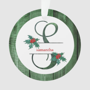 *~* Letter S Rustikales Weihnachtsfest FOTO Holz A Ornament