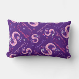 Letter S Samantha Blume Herzdoodmuster Lendenkissen