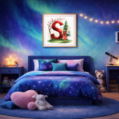 Letter S Seasonal Fairy Poster Cherry Blossom Art
