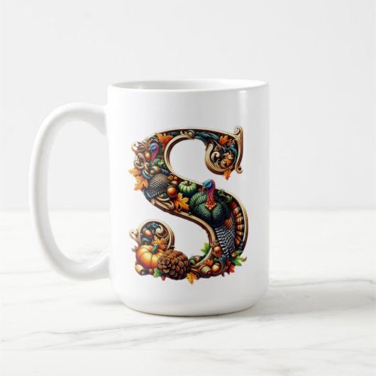 Letter S Thanksgiving turkey style gift Kaffeetasse (Links)