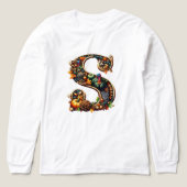 Letter S Thanksgiving turkey style gift Tri-Blend Shirt (Design Vorderseite)