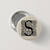 Letter S Vintag Celtic Knot Monogram Button (Vorne & Hinten)
