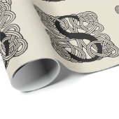 Letter S Vintag Celtic Knot Monogram Geschenkpapier (Rolleneckpunkt)