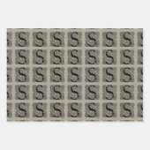 Letter S Vintag Celtic Knot Monogram Geschenkpapier Set (Vorderseite 2)