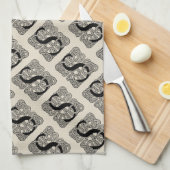 Letter S Vintag Celtic Knot Monogram Geschirrtuch (Viertel Falte)