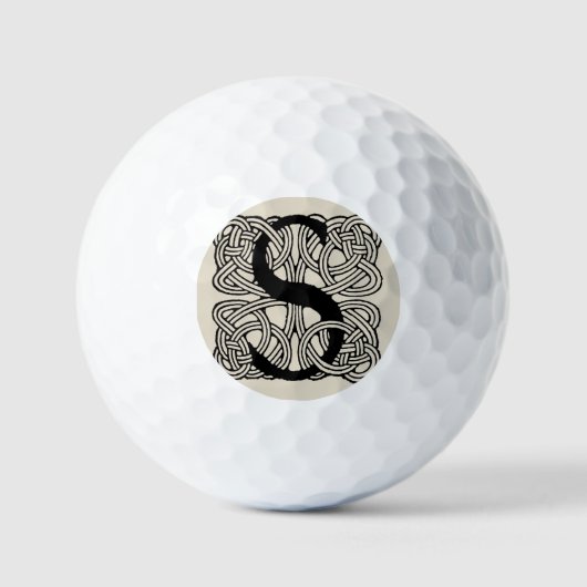 Letter S Vintag Celtic Knot Monogram Golfball (Vorderseite)