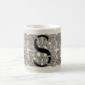 Letter S Vintag Celtic Knot Monogram Kaffeetasse (Mittel)