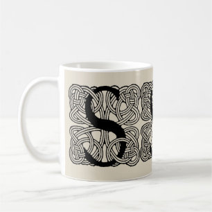Letter S Vintag Celtic Knot Monogram Kaffeetasse