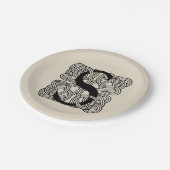 Letter S Vintag Celtic Knot Monogram Pappteller (Schrägansicht)