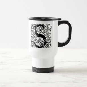 Letter S Vintag Celtic Knot Monogram Reisebecher