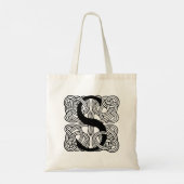 Letter S Vintag Celtic Knot Monogram Tragetasche (Rückseite)