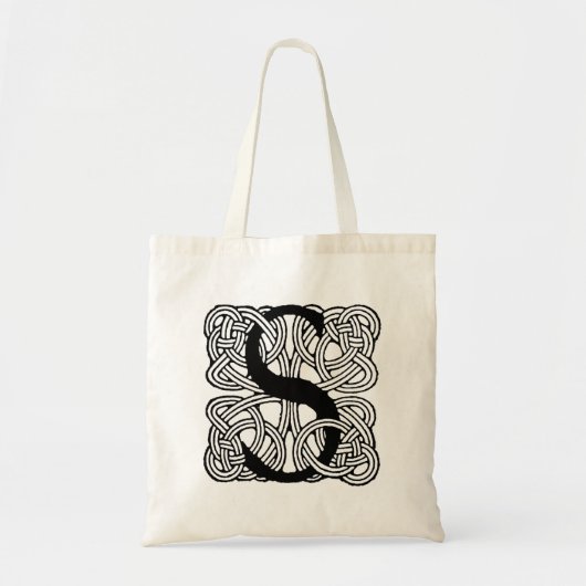 Letter S Vintag Celtic Knot Monogram Tragetasche (Vorne)
