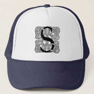 Letter S Vintag Celtic Knot Monogram Truckerkappe