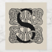 Letter S Vintag Celtic Knot Monogram Weinetikett (Einzelnes Label)