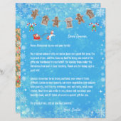 Letter Santa Unicorn Snowflakes Candy Blue Xmas (Vorne/Hinten)
