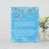 Letter Santa Unicorn Snowflakes Candy Blue Xmas (Stehend Vorderseite)