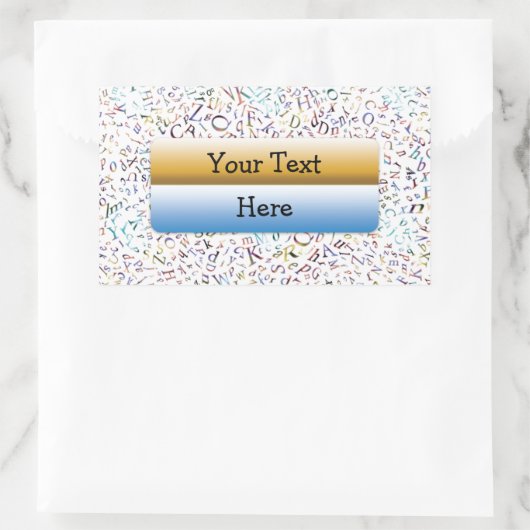 Letter Scramble Rechteckiger Aufkleber (Tasche)