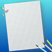 Letter Size 8,5" x 11" Aquamarin Lines Uni Notizblock