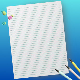 Letter Size 8,5" x 11" Aquamarin Lines Uni Notizblock