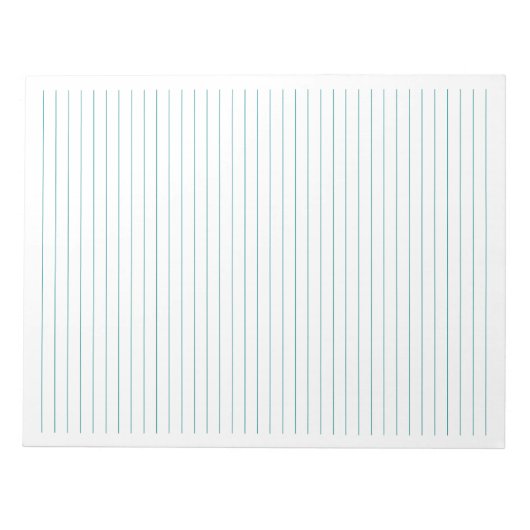Letter Size 8,5" x 11" Aquamarin Lines Uni Notizblock (Vorderseite)