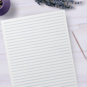 Letter Size 8,5" x 11" Blue Wide Line Paper Notizblock