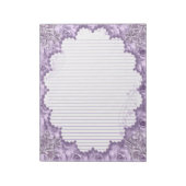 Letter Size 8,5" x 11" Lila, geblümtes Papier Notizblock (Rotiert)