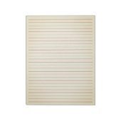 Letter Size 8,5" x 11" Red Ruled Beige Wide Lined Notizblock (Rotiert)