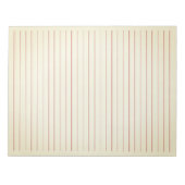Letter Size 8,5" x 11" Red Ruled Beige Wide Lined Notizblock (Vorderseite)