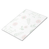 Letter Size 8,5" x 11" Ruled Pink Floral Notizblock (angewinkelt)