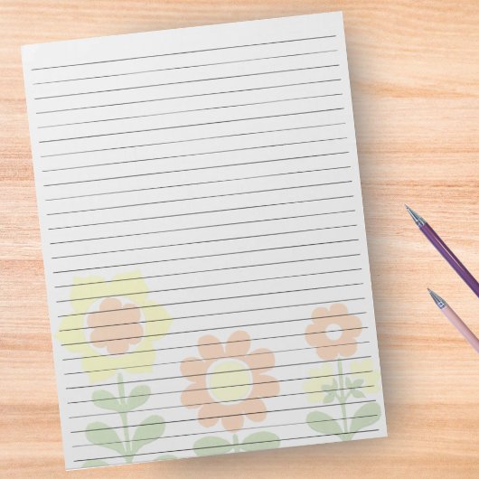 Letter Size 8,5" x 11" Ruled Retro Orange Notizblock