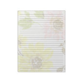 Letter Size 8,5 x 11 Ruled Yellow Pink Floral Notizblock (Rotiert)