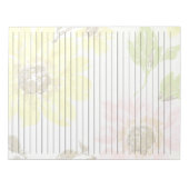 Letter Size 8,5 x 11 Ruled Yellow Pink Floral Notizblock (Vorderseite)