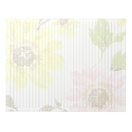 Letter Size 8,5" x 11" Uni Gelb rosa Notizblock (Vorderseite)