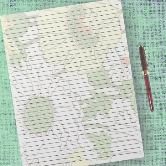 Letter Size 8,5" x 11" Uni Gelbe Blume Notizblock