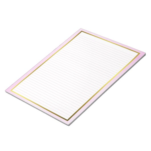 Letter Size 8,5" x 11" Uni rosa Linien Notizblock (angewinkelt)