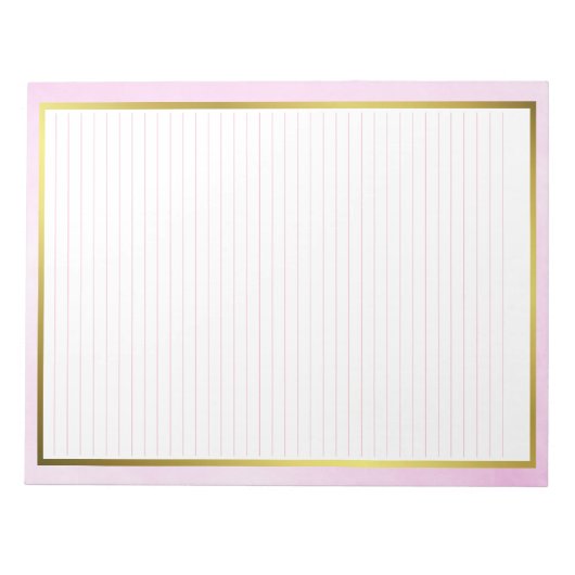 Letter Size 8,5" x 11" Uni rosa Linien Notizblock (Vorderseite)