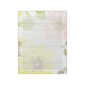 Letter Size 8,5" x 11" Uni Ruled Large Floral Notizblock (Rotiert)