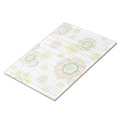 Letter Size 8,5 x 11 Uni Ruled Retro Floral Notizblock (angewinkelt)