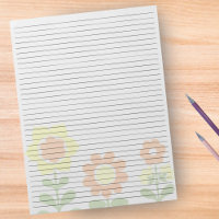 Letter Size 8,5" x 11" Uni Ruled Retro Orange