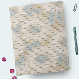 Letter Size 8,5 x 11 Wide Ruled Dusty Blue Retro Notizblock