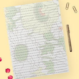 Letter Size 8,5 Zoll x 11 Zoll Gelbe Blume Notizblock