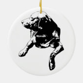 Letter Slot Hallo, Labrador Keepake Keramik Ornament (Hinten)