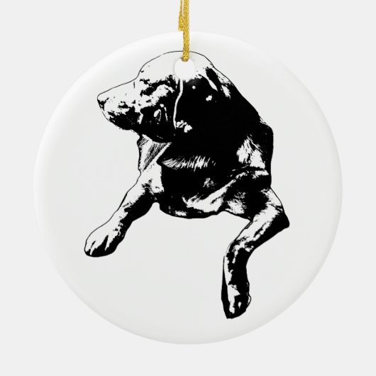 Letter Slot Hallo, Labrador Keepake Keramik Ornament (Hinten)