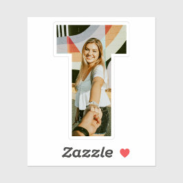 Letter T Alphabet & Photo Custom-Cut Vinyl Sticker