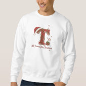Letter T Christmas Monogram Design Sweatshirt (Vorderseite)