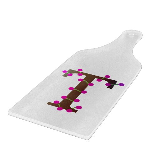 Letter T dekorative erste auf Schneidebrett (Ecke)