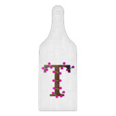 Letter T dekorative erste auf Schneidebrett (Vorderseite)