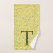 Letter T dunkelgrün und gelb Freihandtuch Badhandtuch Set (Handtuch)