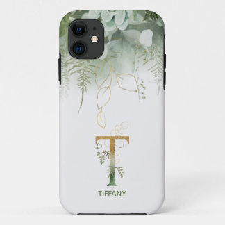 Letter T Fern & Succulent Case-Mate iPhone Case