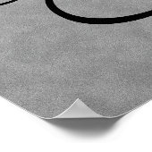 Letter T, Gothic Monogram Black Poster (Ecke)